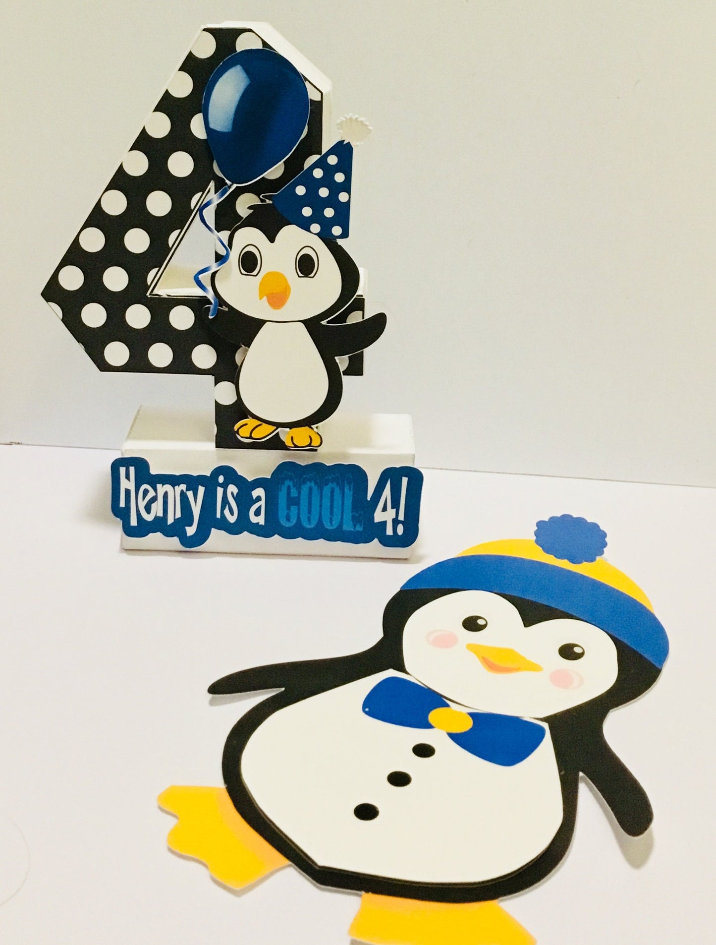 Penguin block number/photo prop number/penguin party/3d number