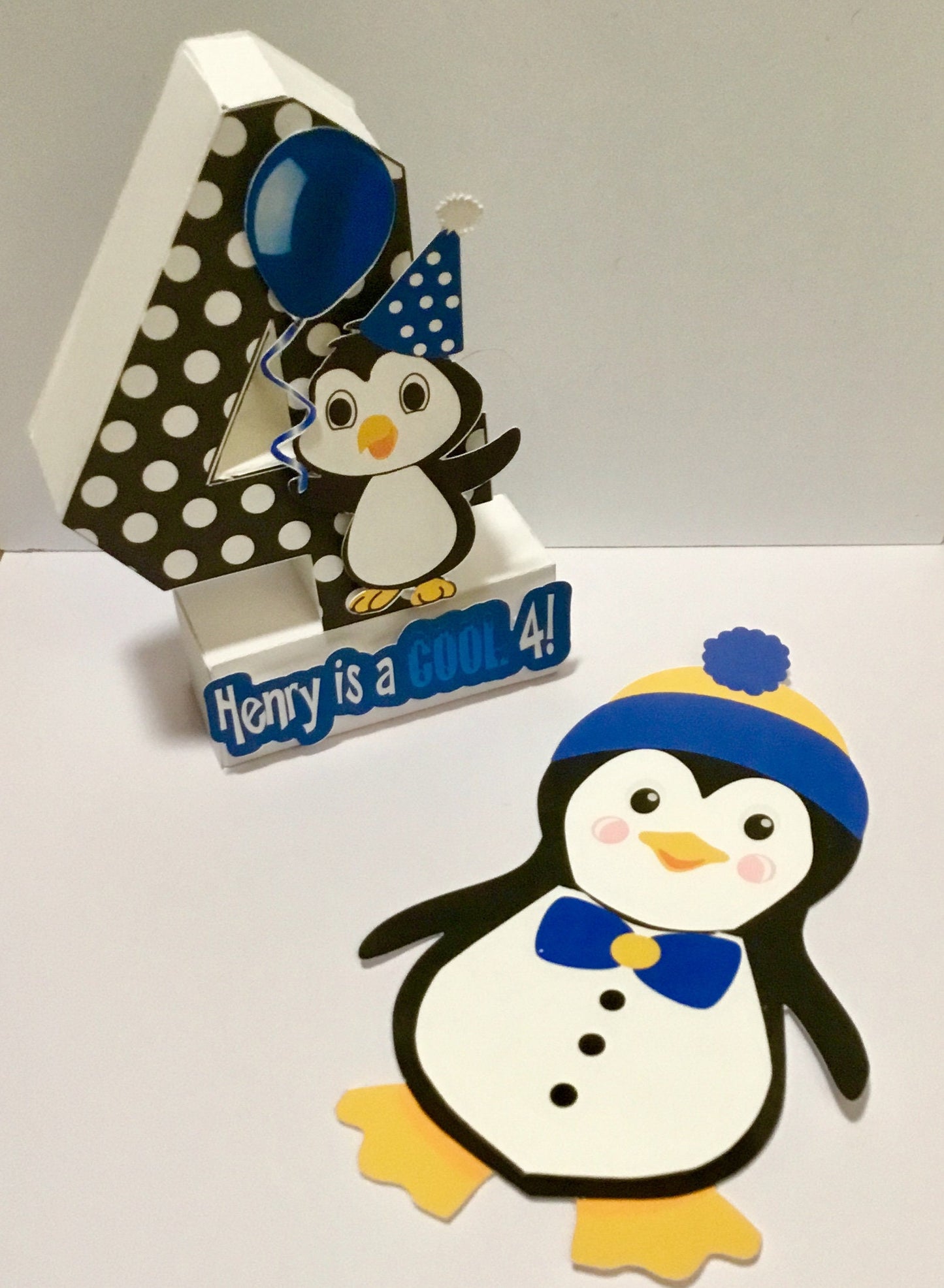 Penguin block number/photo prop number/penguin party/3d number