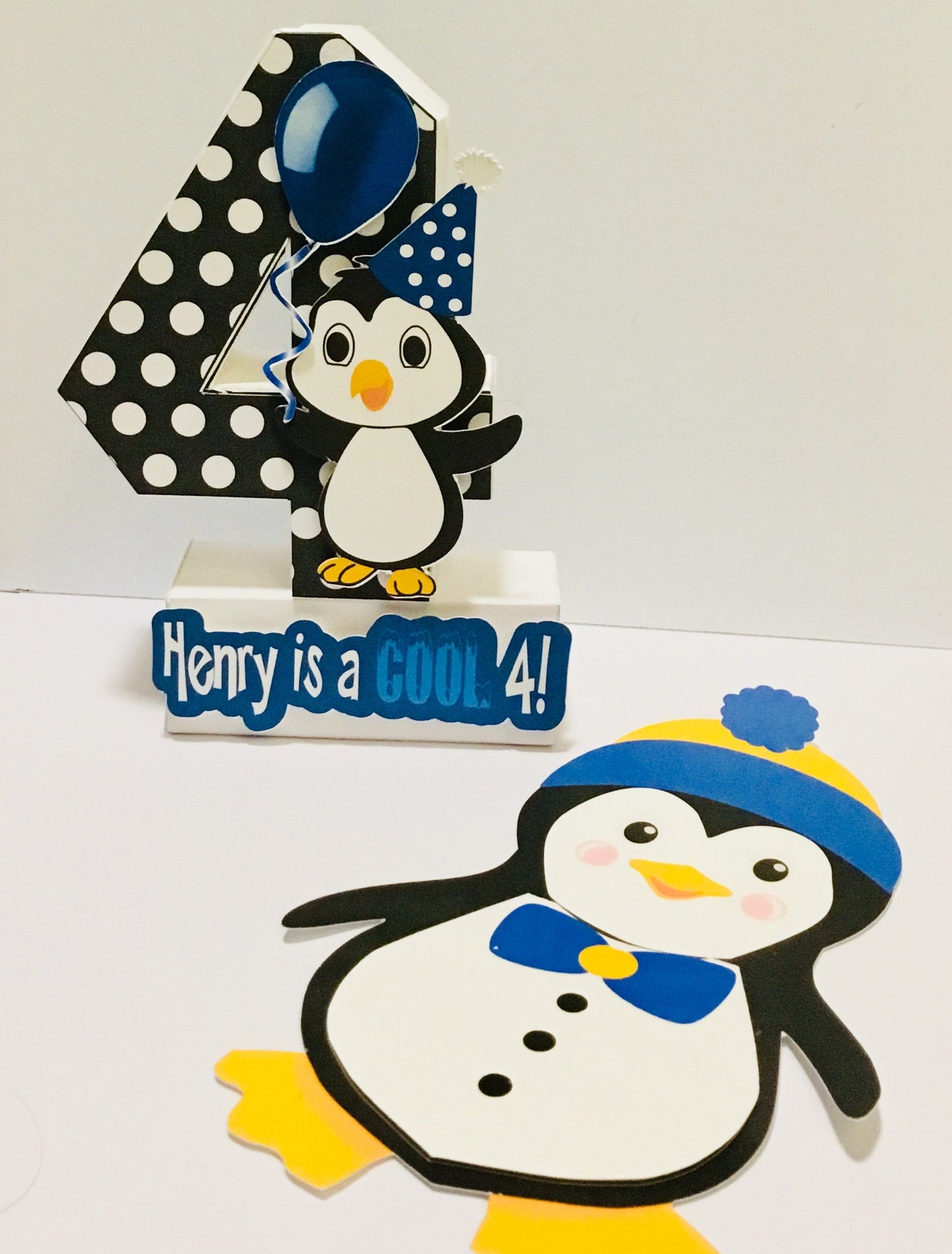 Penguin block number/photo prop number/penguin party/3d number