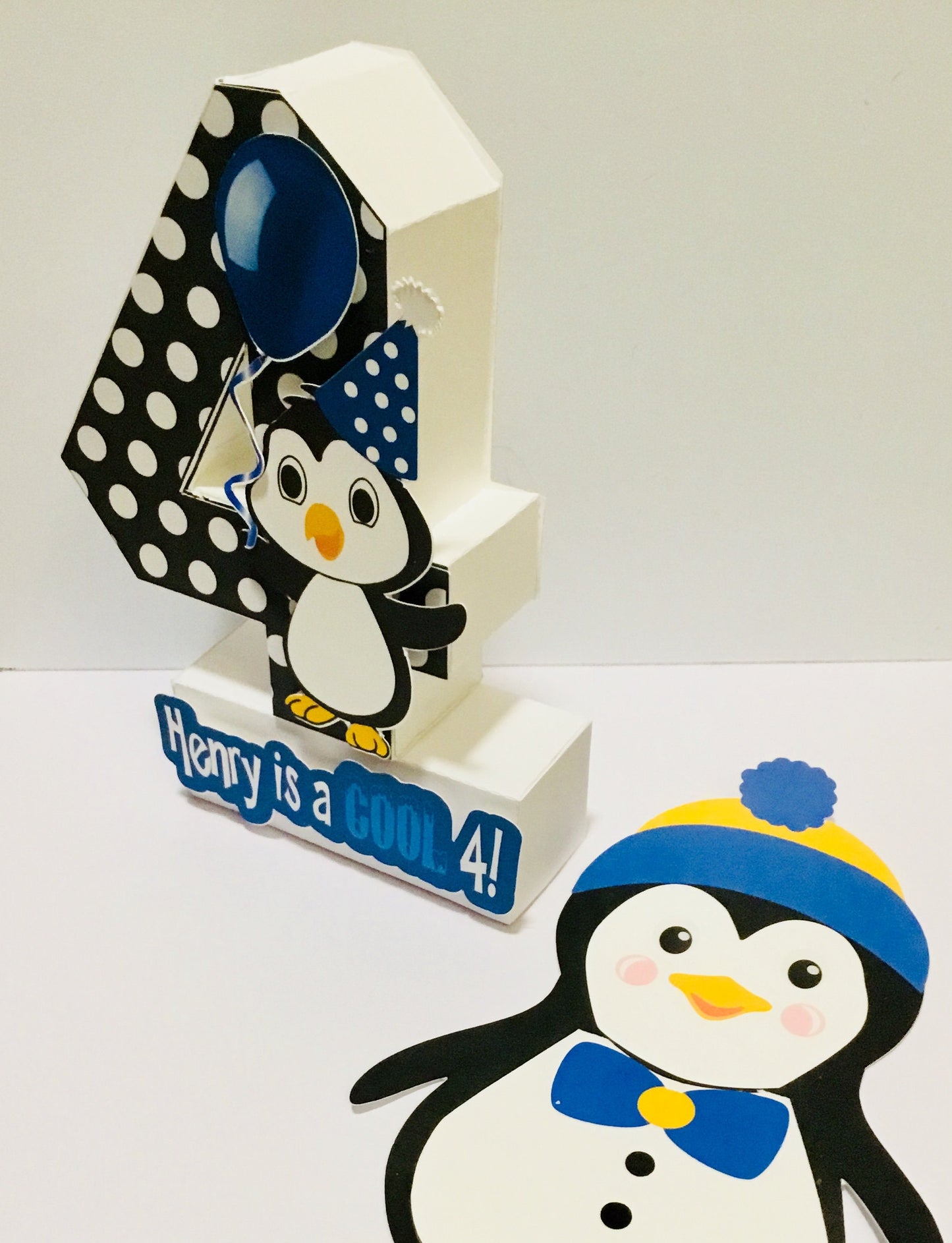 Penguin block number/photo prop number/penguin party/3d number