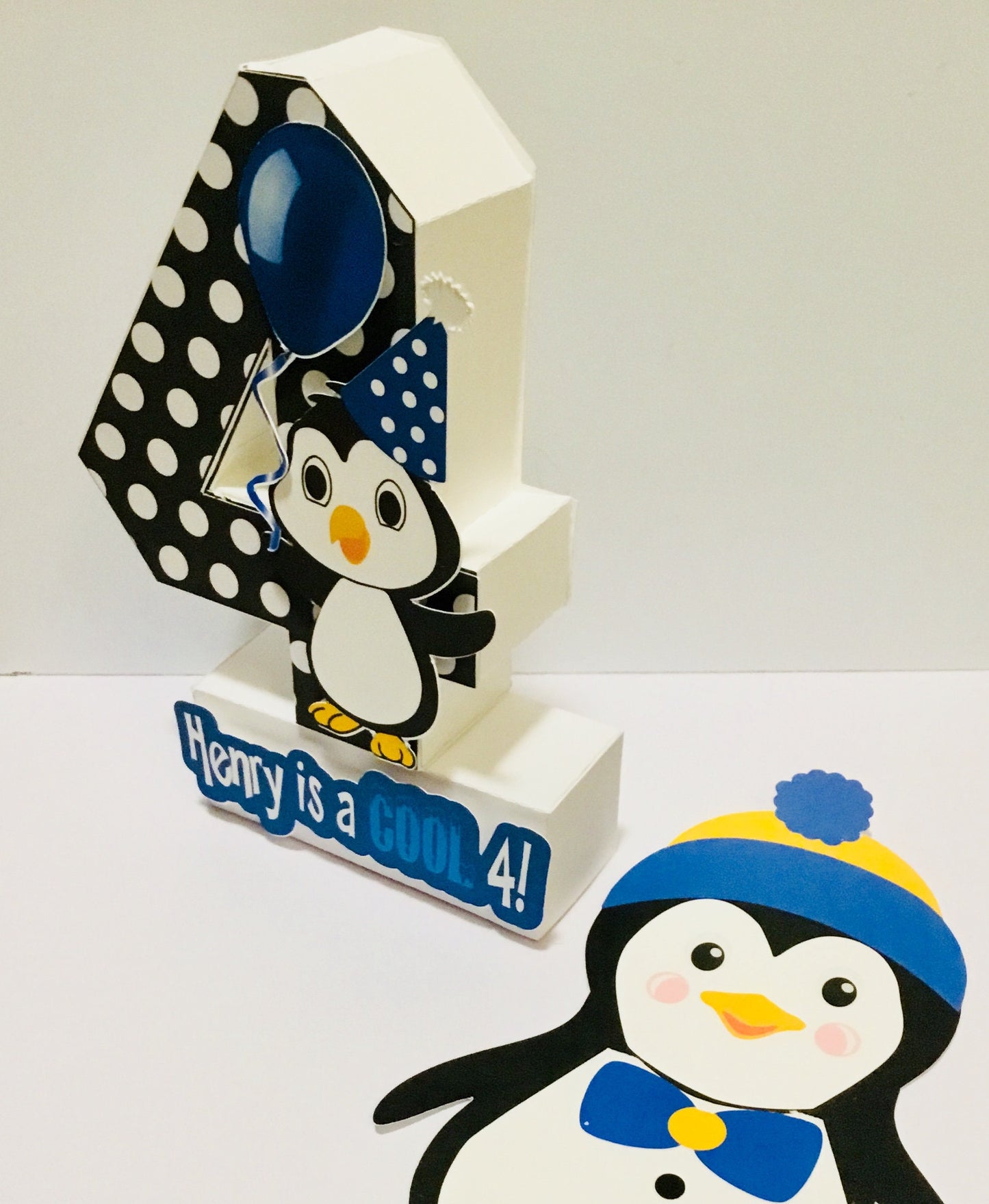 Penguin block number/photo prop number/penguin party/3d number
