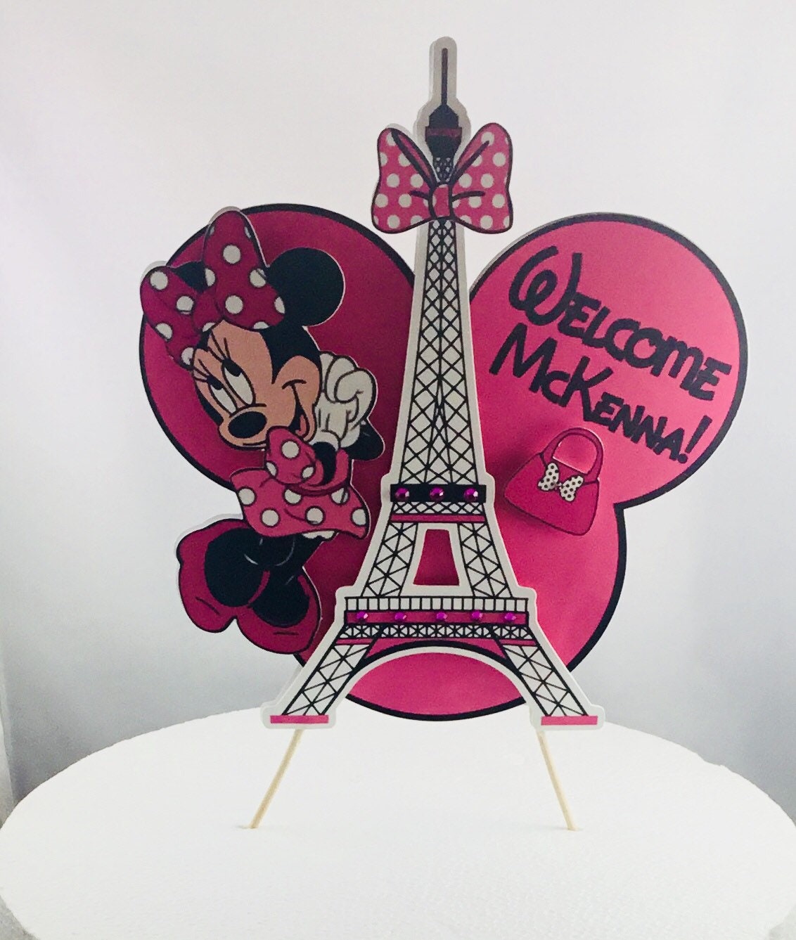 Minnie Mouse Cake Topper/ MinnieMouse in Paris Topper – UniquePartiesByPatti