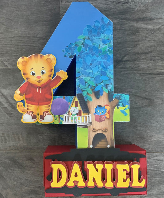 Daniel Tiger inspired number prop and decoration