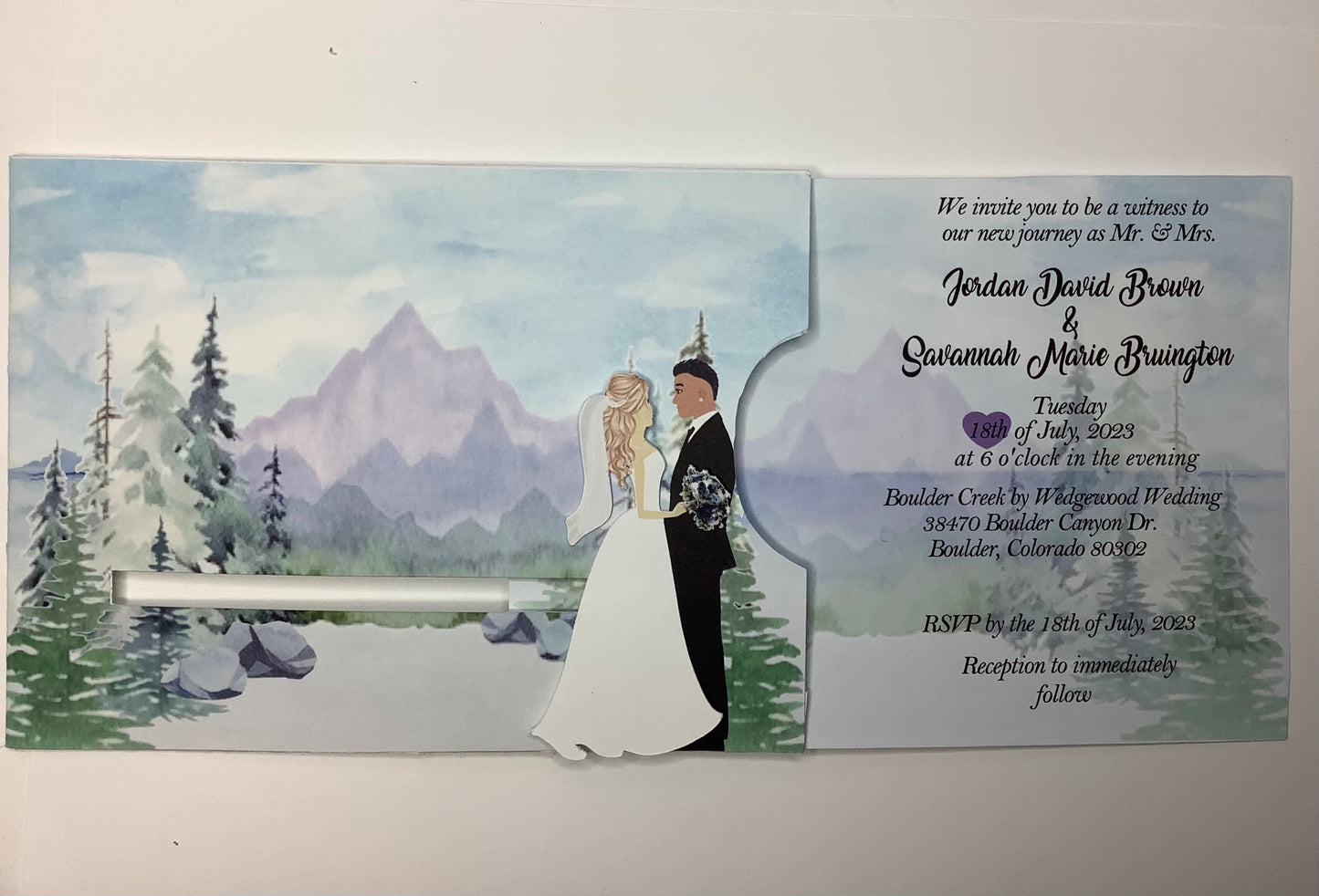 sliding bride invite Serenity