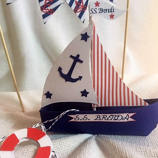 Nautical Cake Topper/Boat Cake Topper/Birthday Cake Topper