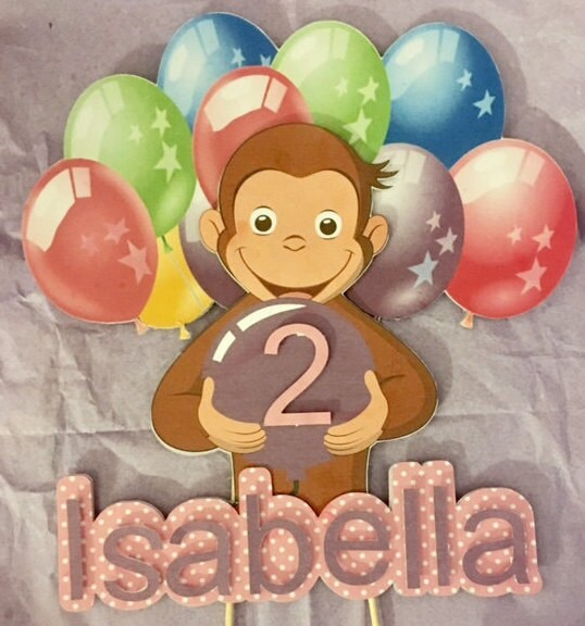 Curious George Cake Topper /Personalized/ Girl
