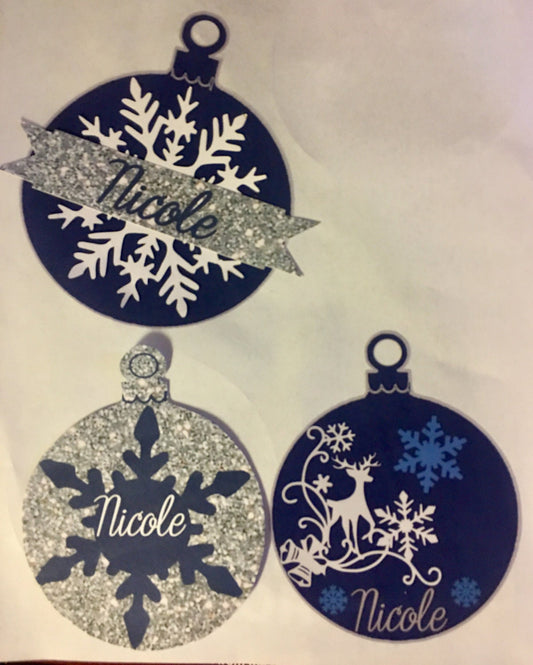 Christmas Ornament Tags/Name Tags Set of 8