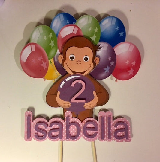 Curious George Cake Topper /Personalized/ Girl