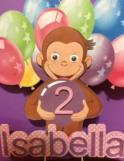 Curious George Cake Topper /Personalized/ Girl