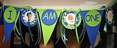 Bubble Guppie Banner/Bunting - I Am One Highchair Bunting