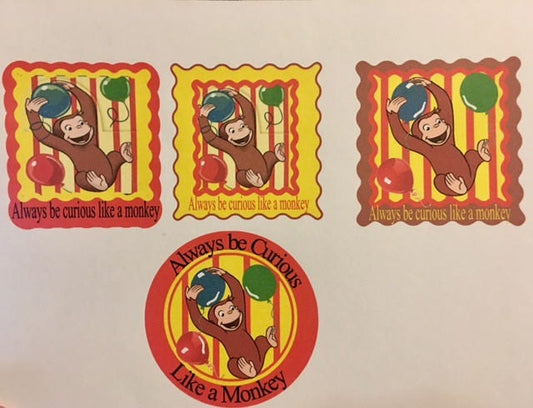 Curious George Stickers/ party favors/kids stickers