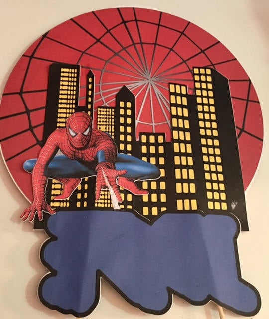 Spider-man Cake Topper, Spider-man centerpiece, Spider-man party/Superhero party