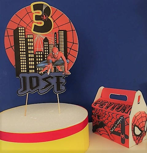 Spider-man Cake Topper, Spider-man centerpiece, Spider-man party/Superhero party