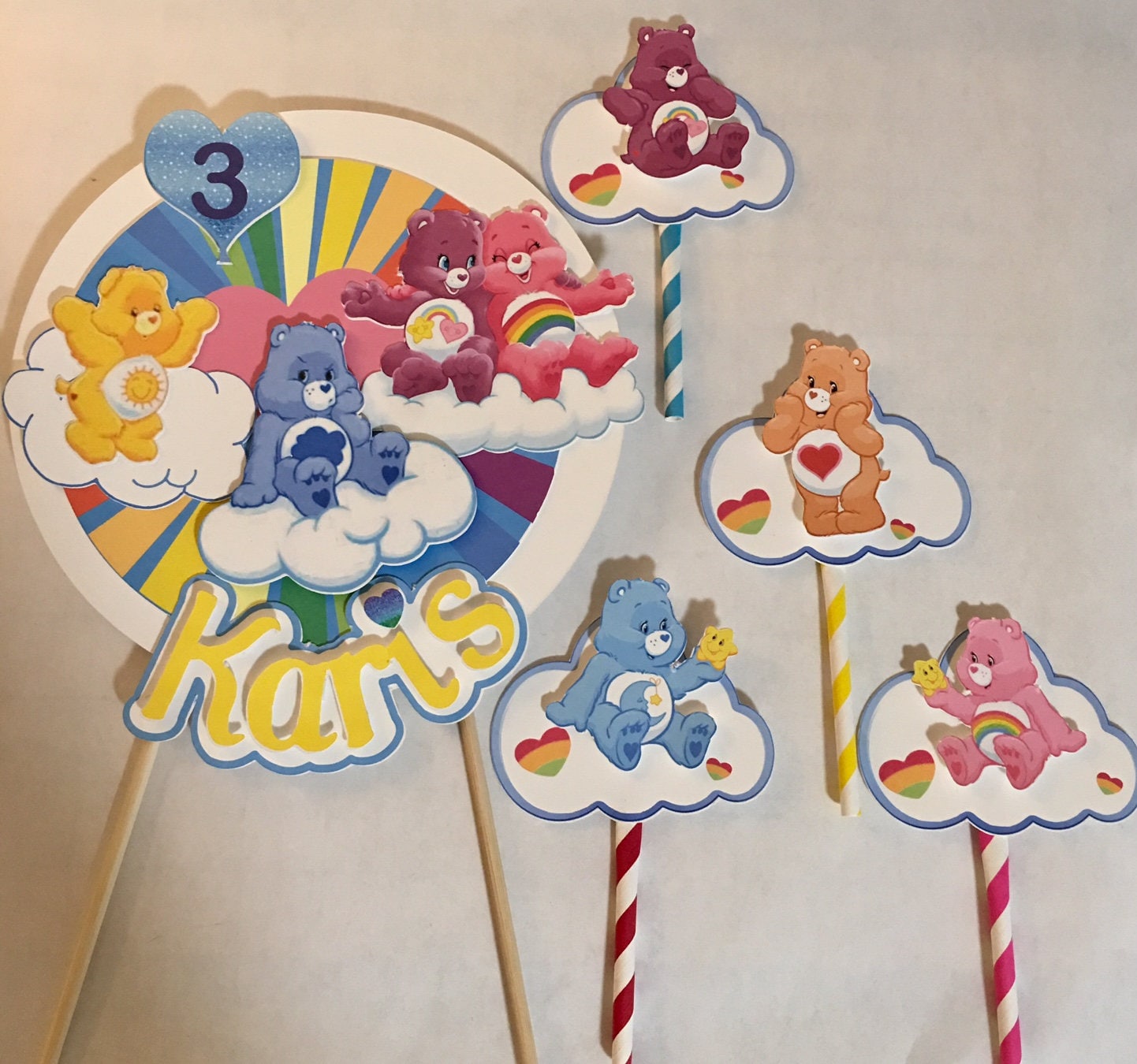 Care Bear Cupcake Toppers/ Care bear party/ cupcake toppers SET of 12 –  UniquePartiesByPatti