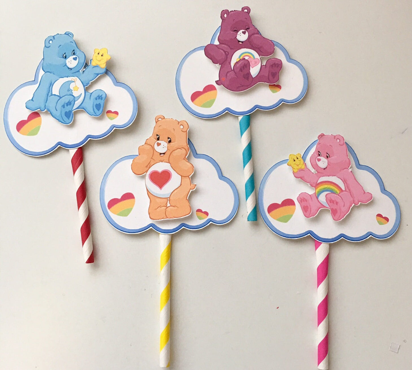 Care Bear Cupcake Toppers/ Care bear party/ cupcake toppers SET of 12