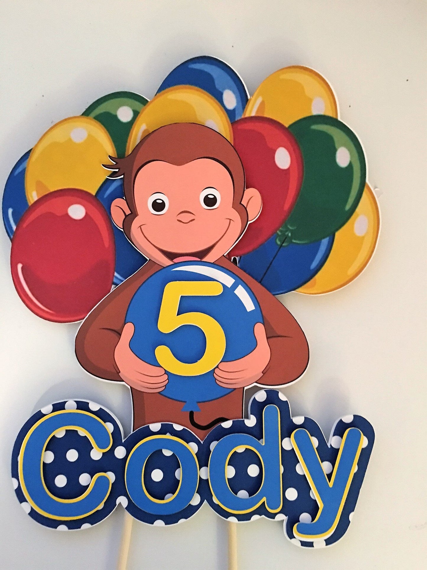 Curious George Cake Topper/Personalized Topper