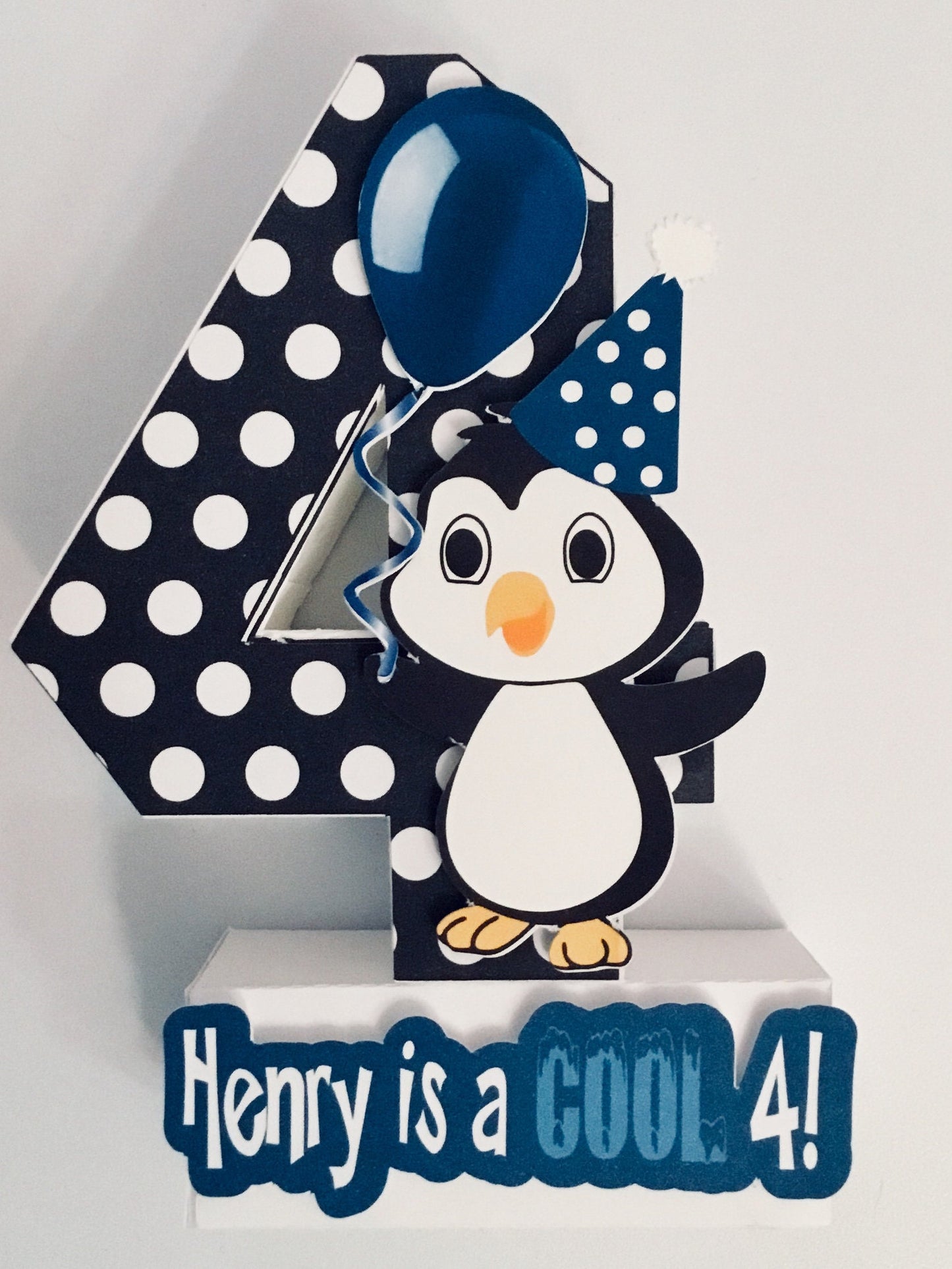 Penguin block number/photo prop number/penguin party/3d number