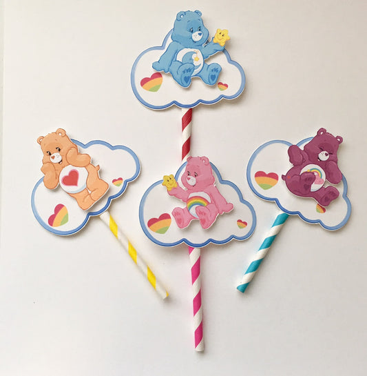 Care Bear Cupcake Toppers/ Care bear party/ cupcake toppers SET of 12