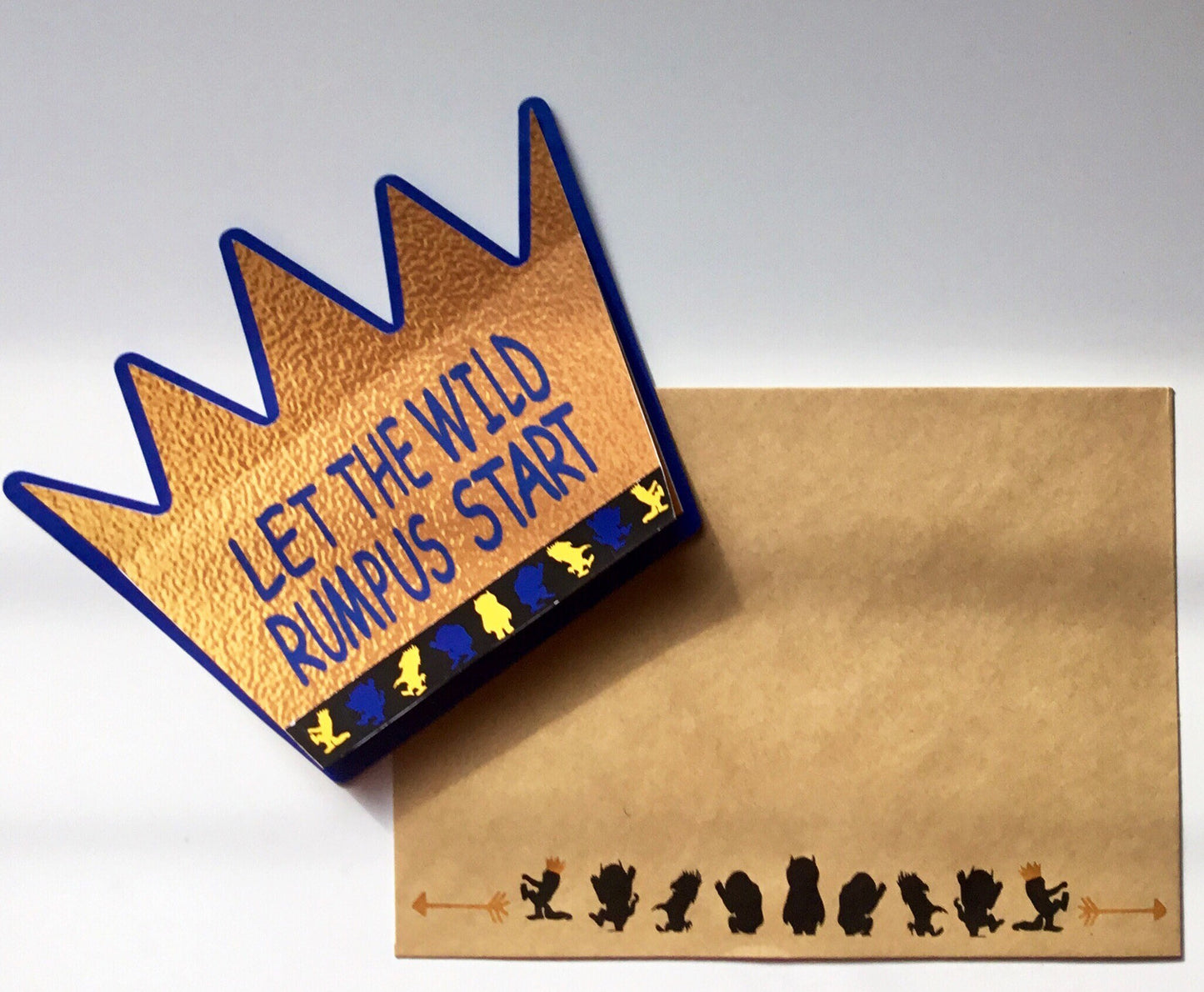 Where the Wild things Are Crown Invitation/ Wild Rumpus Invite/12 invites and envelopes