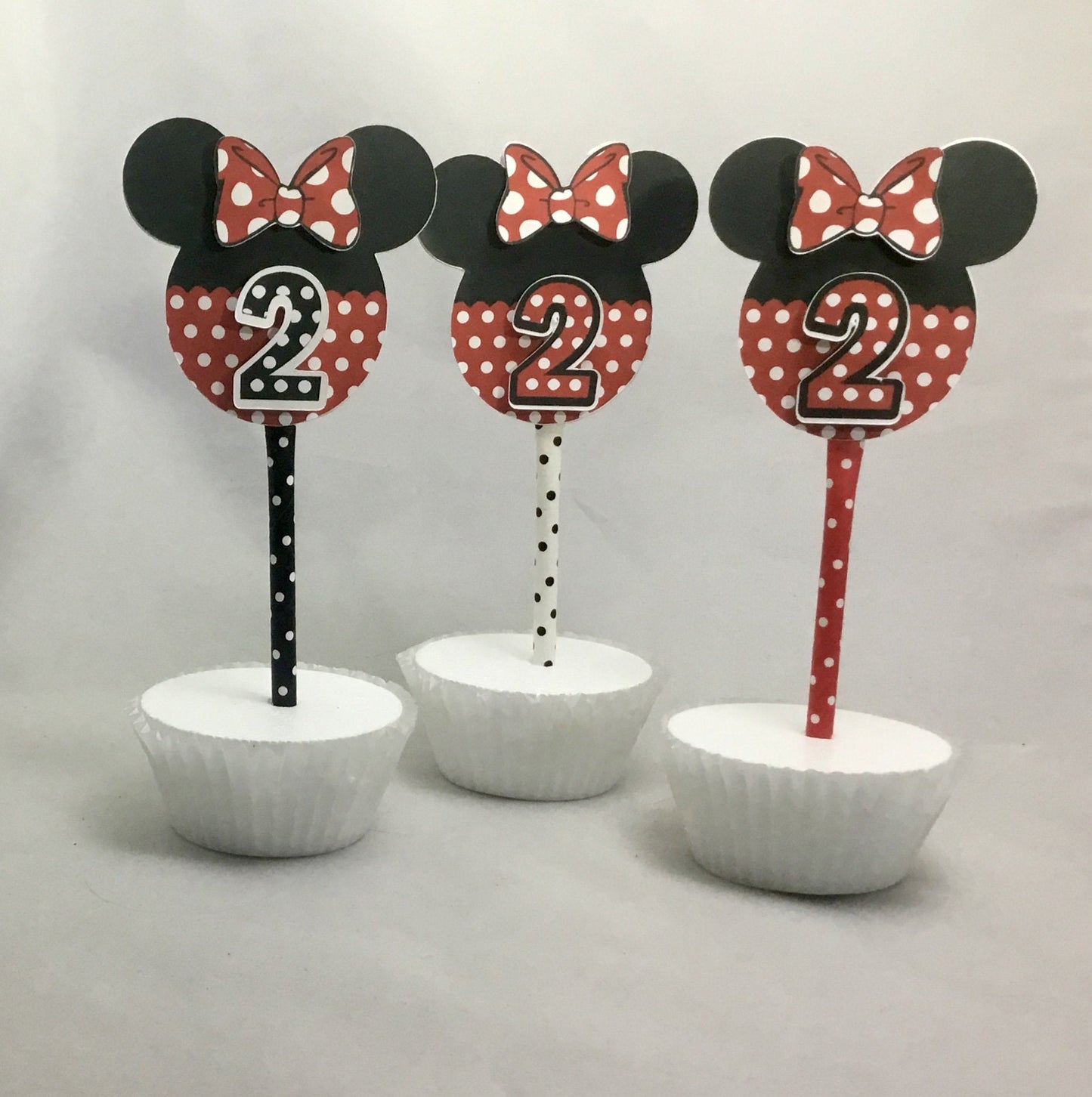 Minnie Mouse Cupcake Toppers/set of 12/customized with age