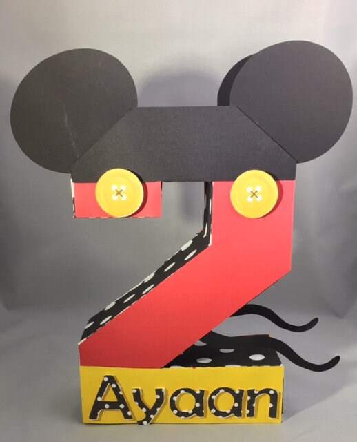 Mickey Mouse Number prop/Personalized photo prop/mouse ears