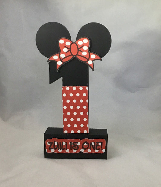 Minnie Mouse Inspired Number Prop/Photo prop/3d personalized number