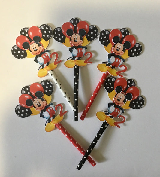 Mickey Mouse Cupcake Toppers /Customized Mickey Mouse Toppers set of 12