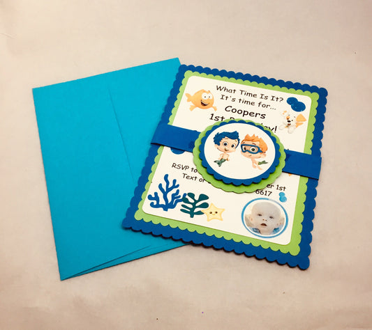 Bubble Guppies Invitation/Customized/ Set of 10 envelopes included/Bubble Guppies Birthday Party