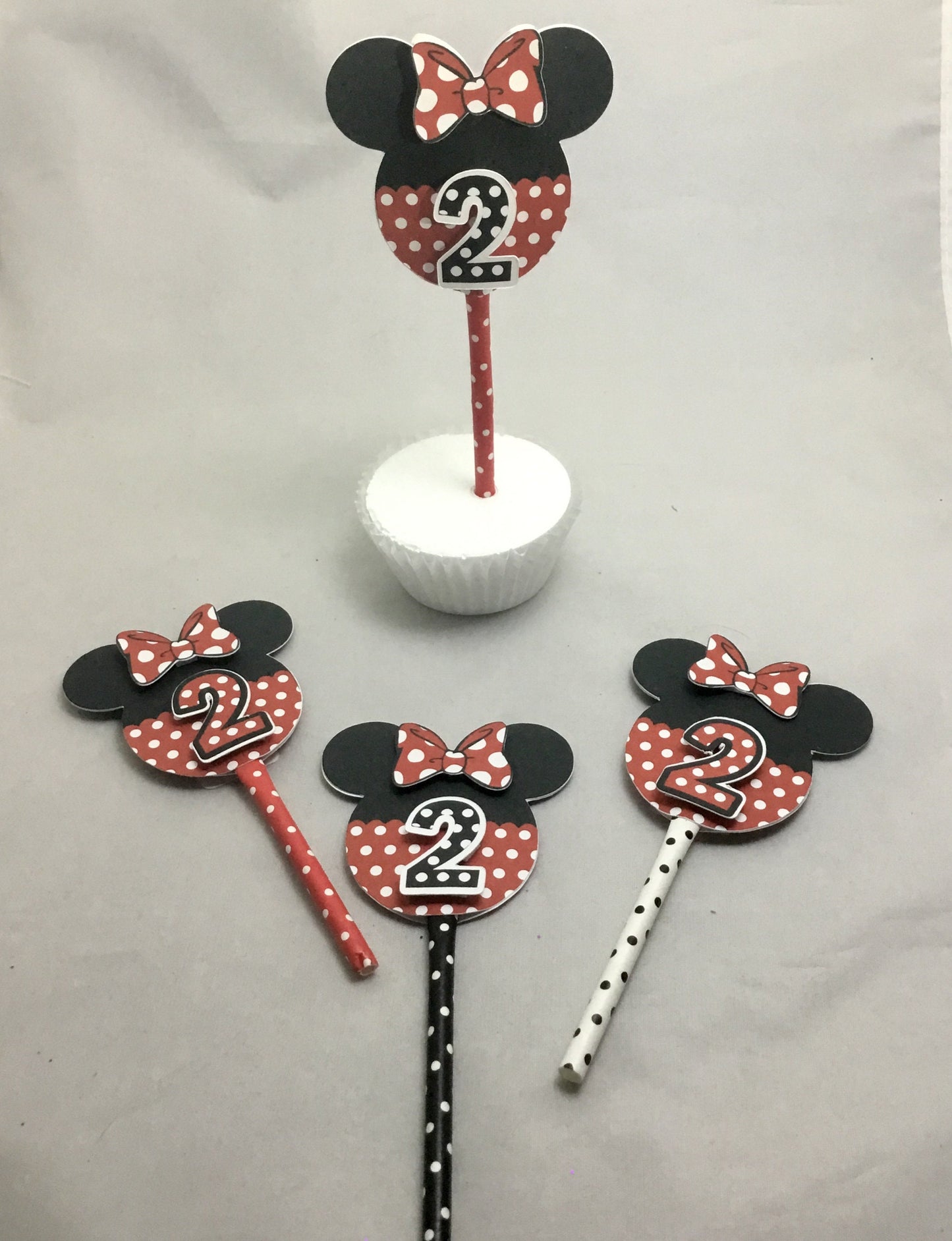 Minnie Mouse Cupcake Toppers/set of 12/customized with age