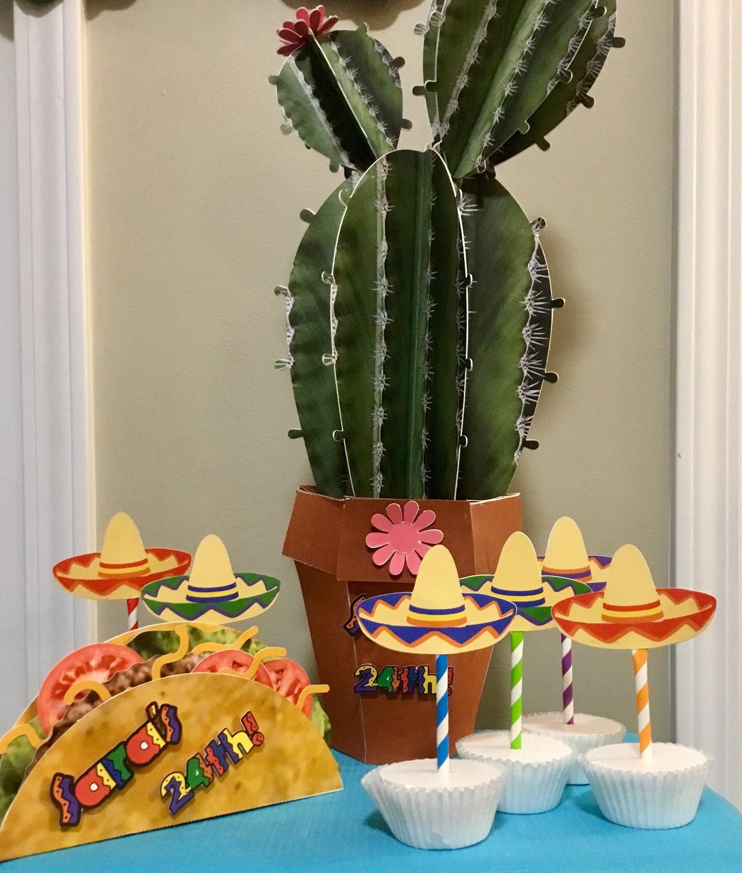 Cactus 3d Prop/Fiesta Party decoration/Taco Party Decor