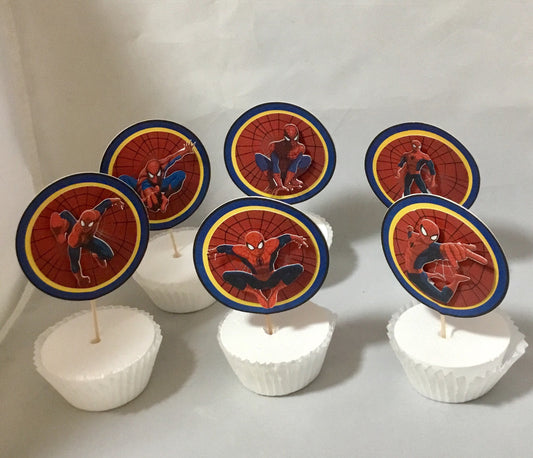 Spiderman cupcake toppers/Marvel cupcake toppers - set of 12