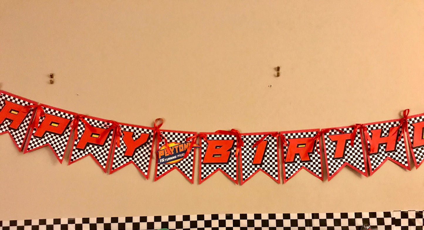 blaze and the monster machines/ Race car banner/ cars banner/ customized race car party banner