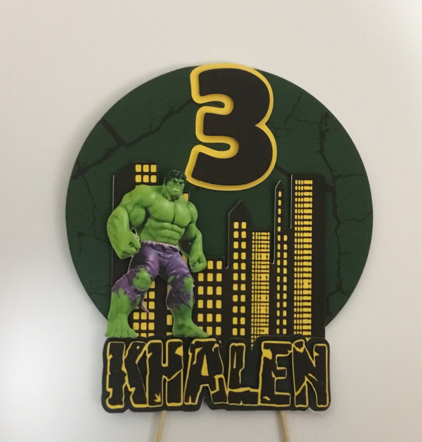 Incredible Hulk Cake Topper/ Personalized Super hero Topper