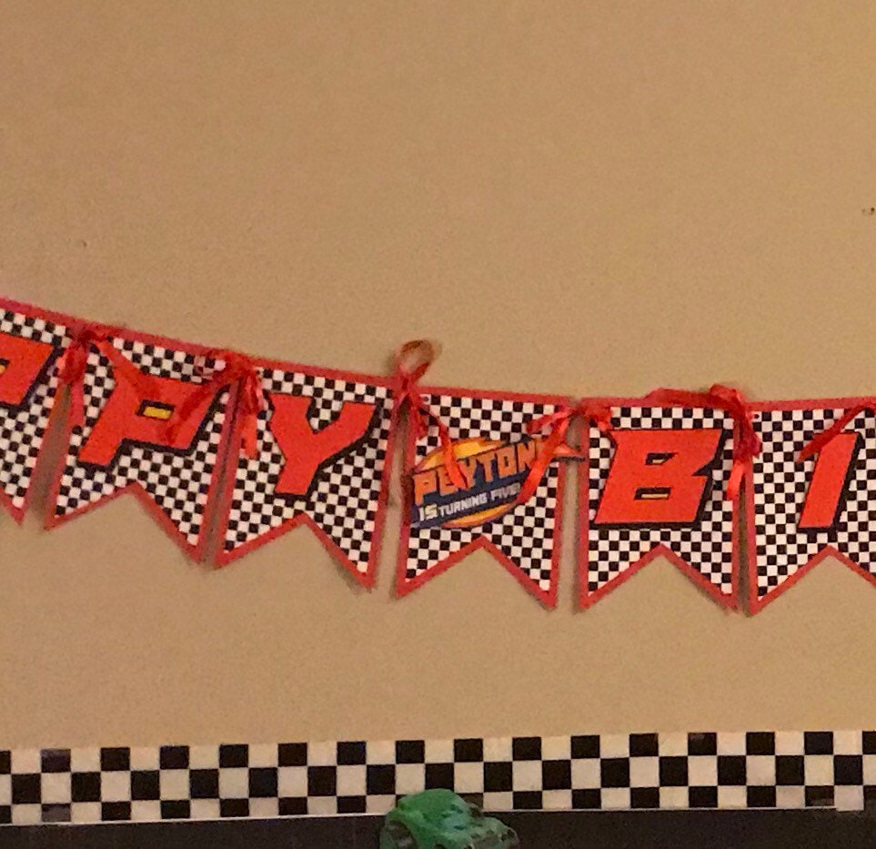 blaze and the monster machines/ Race car banner/ cars banner/ customized race car party banner