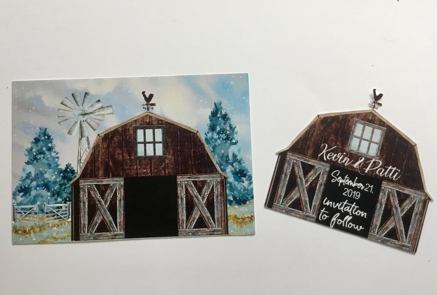 Rustic Barn Save the Date/ Rustic Magnet Save the Date/ Country Save the date/winter save the date