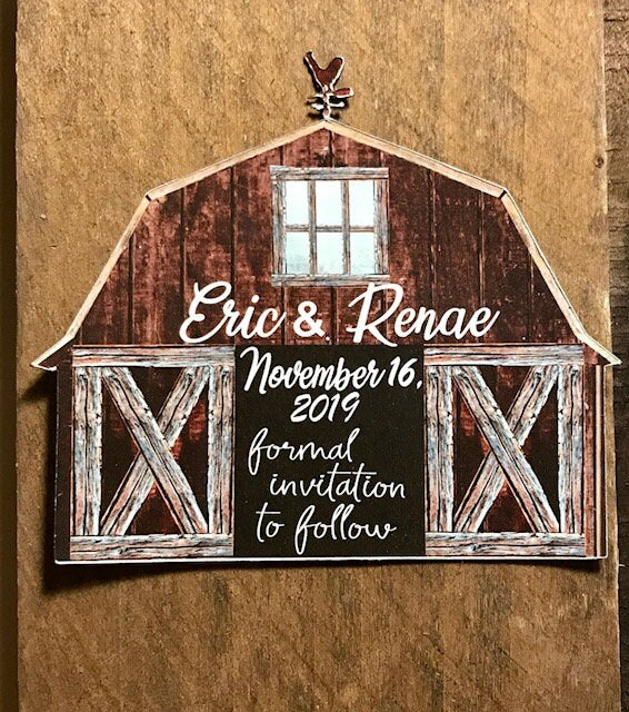 Rustic Barn Save the Date/ Rustic Magnet Save the Date/ Country Save the date/winter save the date