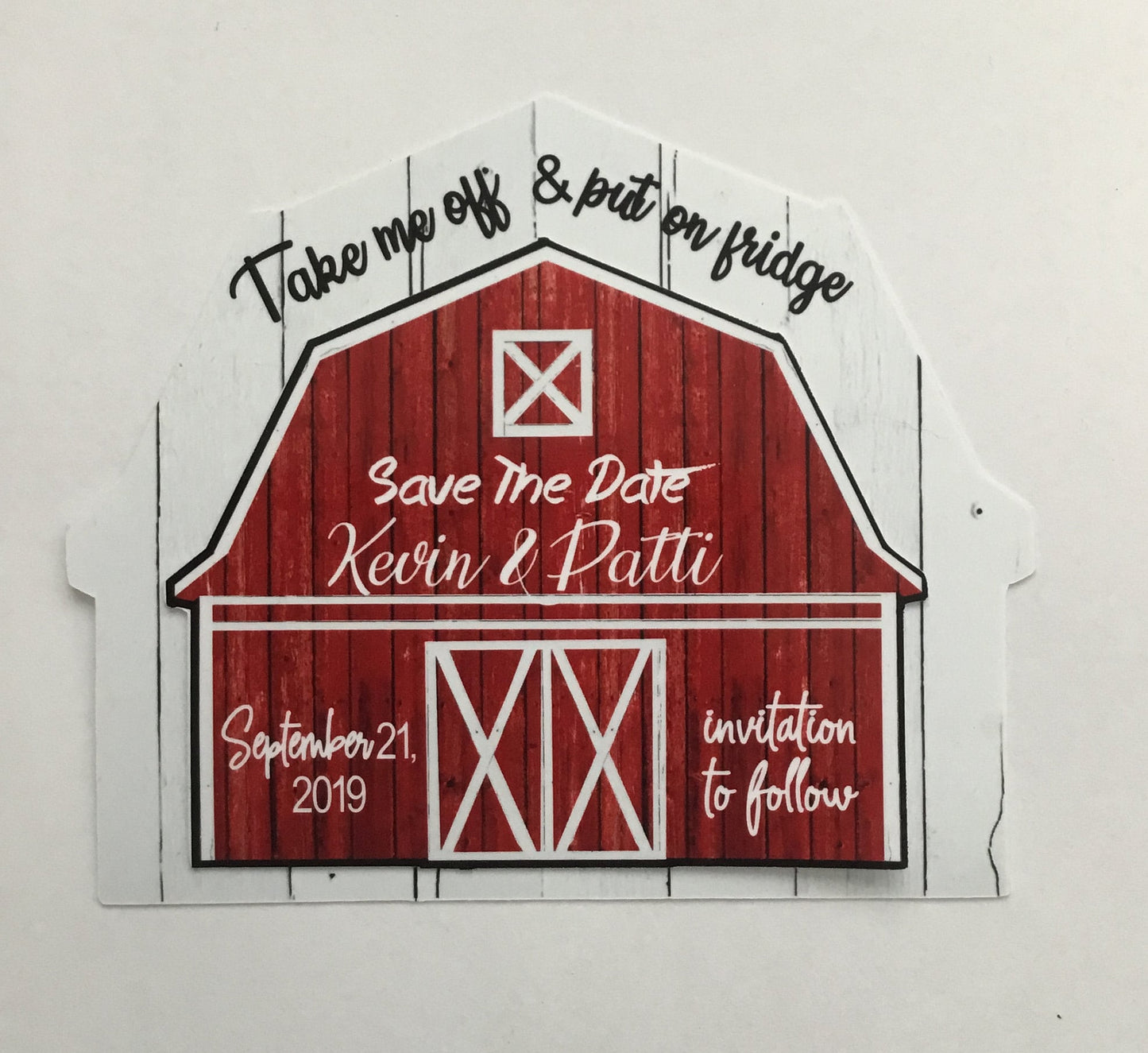 Rustic Save The Date with removable magnet/Country wedding/ Farm wedding