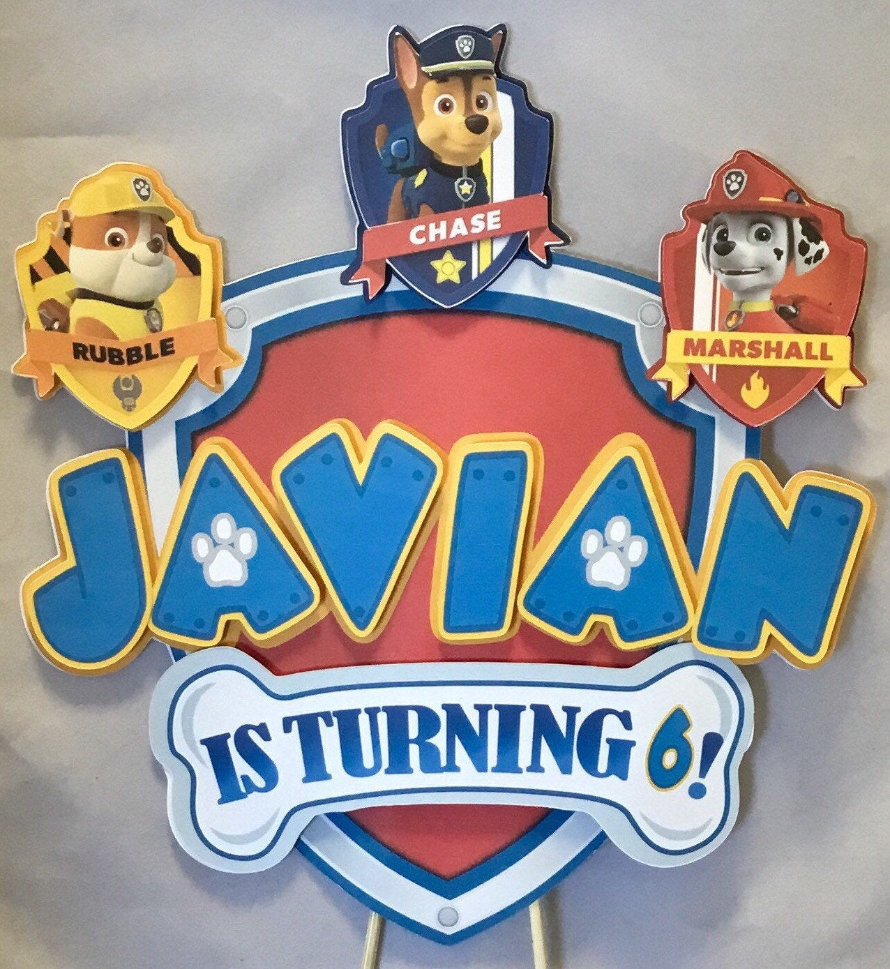 Paw Patrol Inspired Cake Topper/cake topper paw patrol personalized