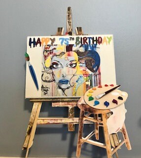 artist easel cake topper/paint party cake topper/ sip and paint party cake