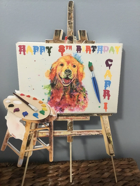 artist easel cake topper/paint party cake topper/ sip and paint party cake