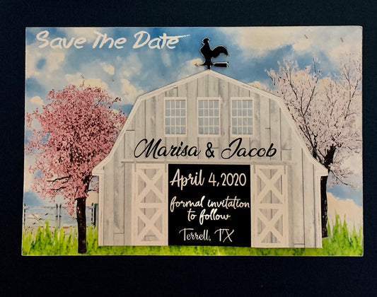 Save The Date/Rustic Farm magnet/Spring save the date