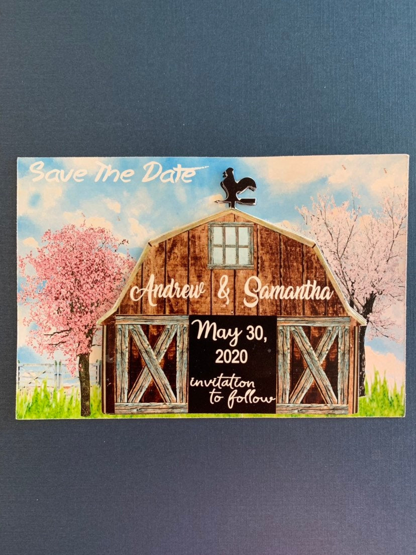 Save The Date/Rustic Farm magnet/Spring save the date