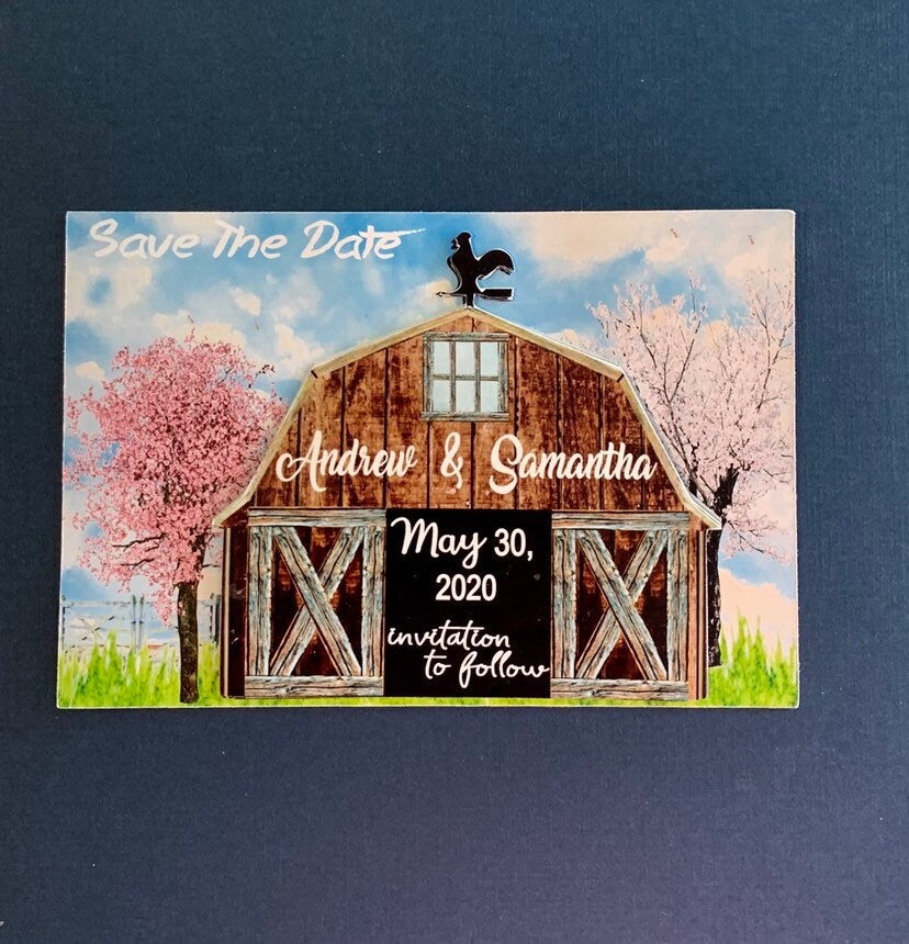 Save The Date/Rustic Farm magnet/Spring save the date