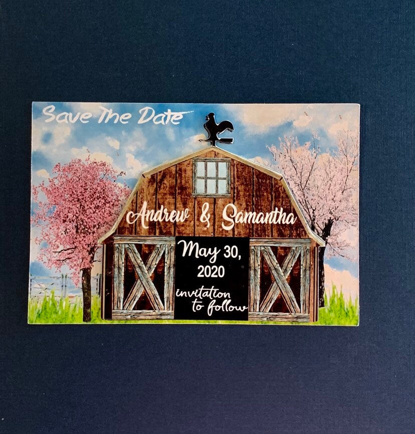 Save The Date/Rustic Farm magnet/Spring save the date