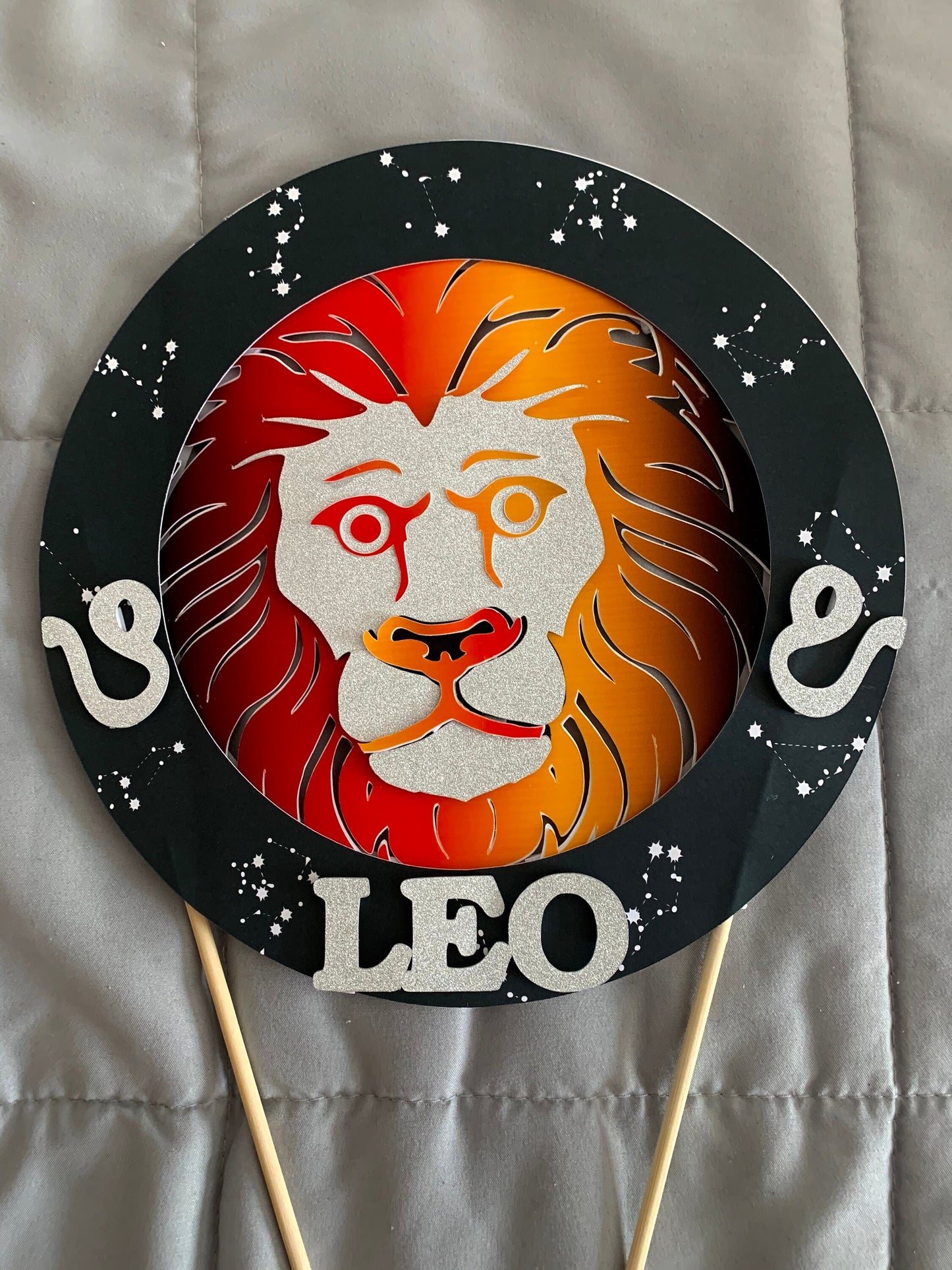 Zodiac Leo Cake Topper/ Leo symbol cake topper/Lion Cake topper