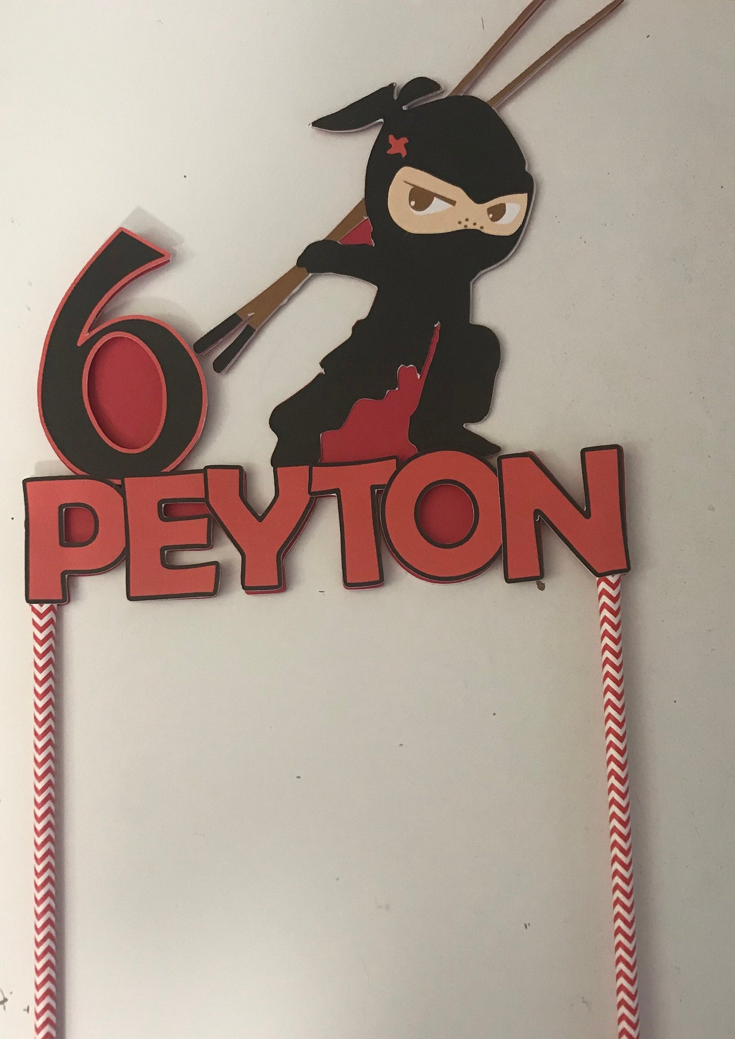 Ninja Cake Topper with age and name/Ninja topper personalized