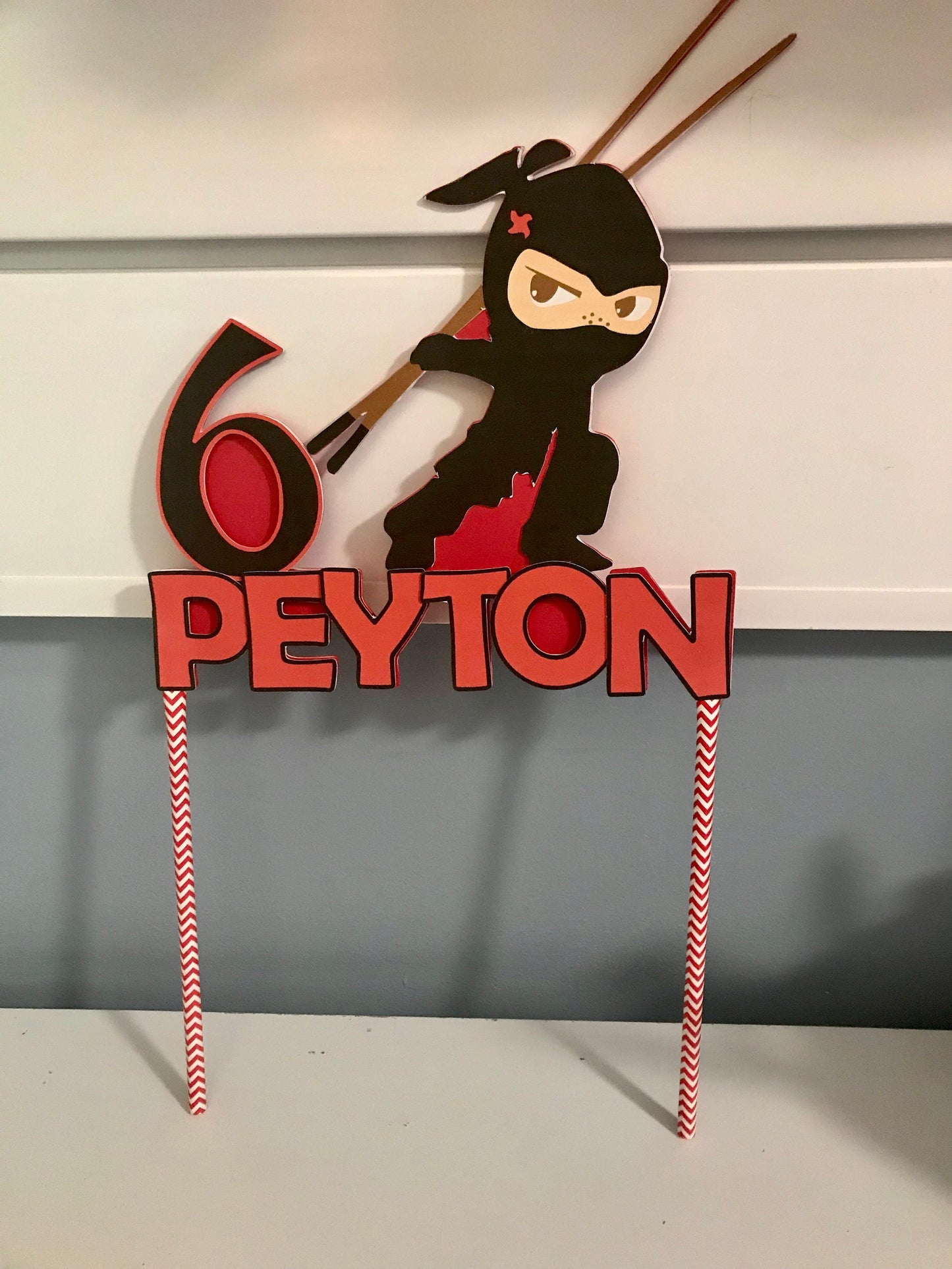 Ninja Cake Topper with age and name/Ninja topper personalized