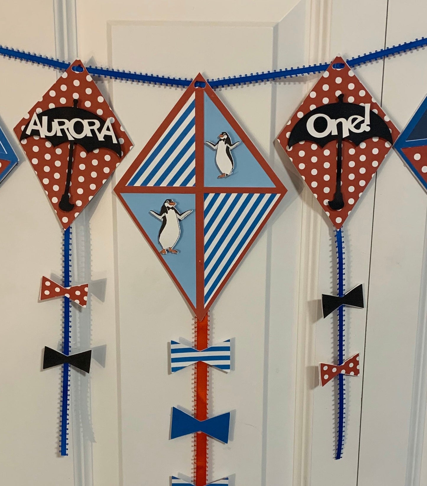 Mary Poppins Inspired high chair banner/kite banner/1st birthday high chair banner