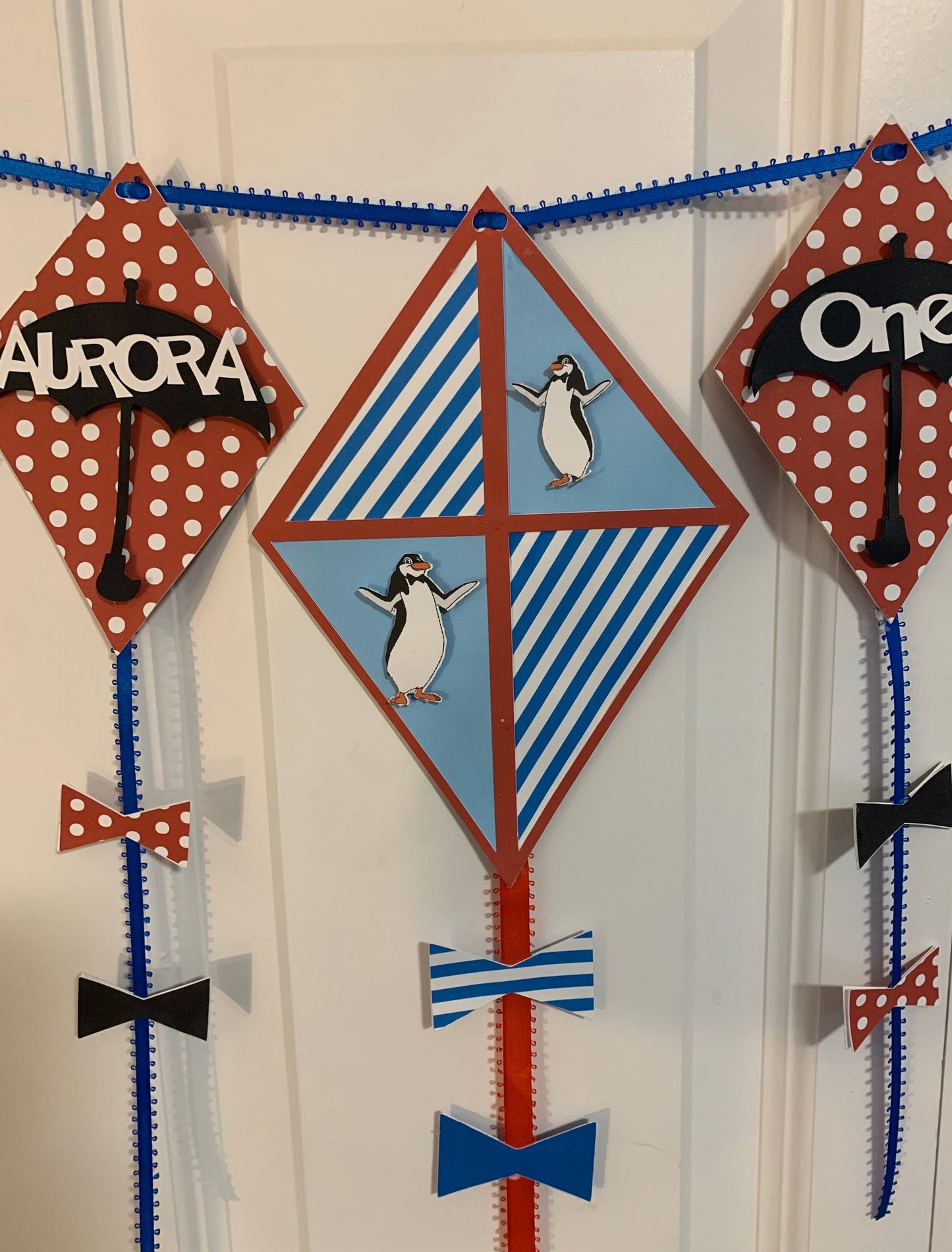 Mary Poppins Inspired high chair banner/kite banner/1st birthday high chair banner