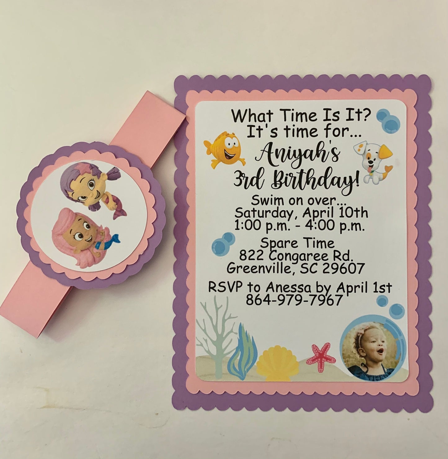 Bubble Guppies Invitation/girls/set of 10